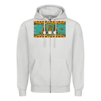 Dove Grey coffee gnomes Zipper Hoodie - Artiststas