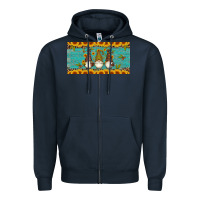 Navy coffee gnomes Zipper Hoodie - Artiststas