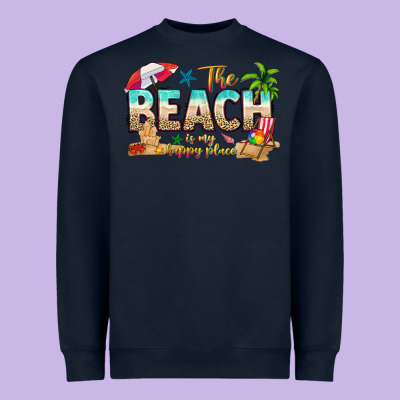 The Beach Is My Happy Place Heavyweight Sweatshirt Designed By Texasbilliewilder