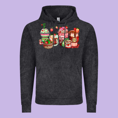 Strawberry Farm Fresh Coffee Cups Vintage Hoodie Designed By Zillion Design Studio