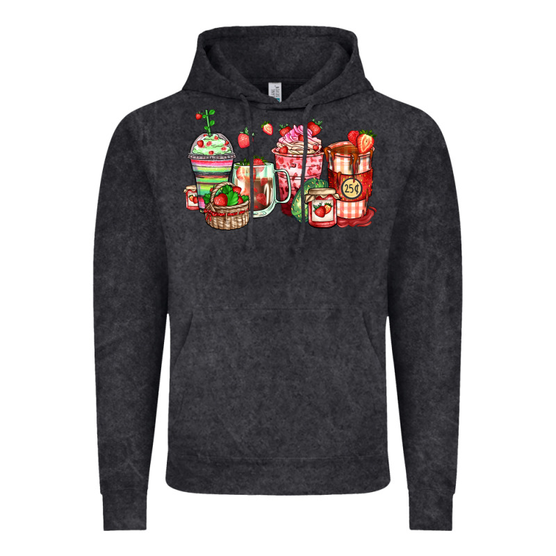 Strawberry Farm Fresh Coffee Cups Vintage Hoodie by Zillion Design Studio | Teevron