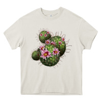 Cream arizona fishhook cacti Heavy Core Tee - LillyAllenDesigns