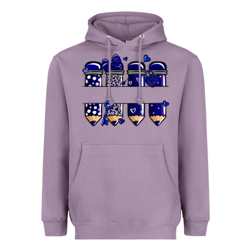 Valentine's Day School Pencils Navy Blue Heavyweight Hoodie by MaliasSmallBusiness | Teevron