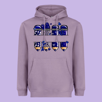 Valentine's Day School Pencils Navy Blue Heavyweight Hoodie Designed By Maliassmallbusiness