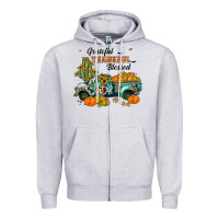 Heather Grey grateful thankful blessed Zipper Hoodie - JahusDesignShop