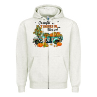 Oatmeal Heather grateful thankful blessed Zipper Hoodie - JahusDesignShop
