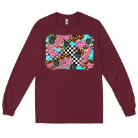 Burgundy race day background Long Sleeve Tee - AdoDesignShop
