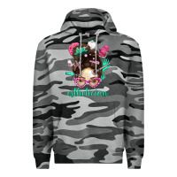 Slate Camo Esthetician Messy Bun With Pink Leopard Glasses Bbs Premium Hoodie - BundleAndBundleShop