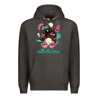 Smoke Esthetician Messy Bun With Pink Leopard Glasses Bbs Premium Hoodie - BundleAndBundleShop