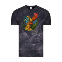 Cloud Black rooster with sunflowers Vintage Tee - RanaPortraitStore