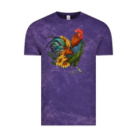 Cloud Purple rooster with sunflowers Vintage Tee - RanaPortraitStore