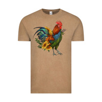 Vintage Coffee rooster with sunflowers Vintage Tee - RanaPortraitStore