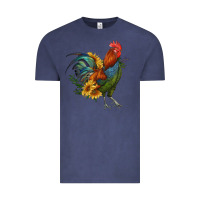 Vintage Denim rooster with sunflowers Vintage Tee - RanaPortraitStore