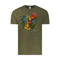 Vintage Olive rooster with sunflowers Vintage Tee - RanaPortraitStore
