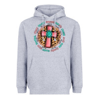 Heather Grey love myself cross Heavyweight Hoodie - MaliasSmallBusiness