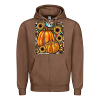 Chestnut sunflowers, pumpkin, cowhide, serape Zipper Hoodie - JahusDesignShop