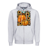 Heather Grey sunflowers, pumpkin, cowhide, serape Zipper Hoodie - JahusDesignShop