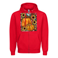Red sunflowers, pumpkin, cowhide, serape Zipper Hoodie - JahusDesignShop