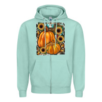 Seafoam sunflowers, pumpkin, cowhide, serape Zipper Hoodie - JahusDesignShop