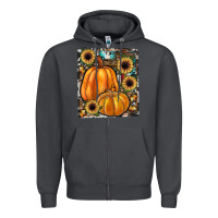 Smoke sunflowers, pumpkin, cowhide, serape Zipper Hoodie - JahusDesignShop