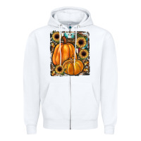 White sunflowers, pumpkin, cowhide, serape Zipper Hoodie - JahusDesignShop