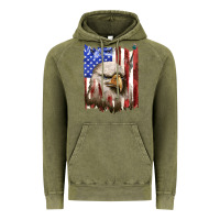 Vintage Olive usa flag with eagle head Vintage Hoodie - texasbilliewilder