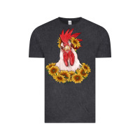 Rooster Head With Sunflowers Vintage Tee | Teevron
