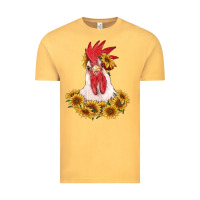 Vintage Mustard rooster head with sunflowers Vintage Tee - RanaPortraitStore