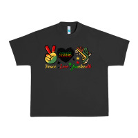 Pigment Black peace love juneteenth 1865 Urban Heavy Tee - HRA Design Shop
