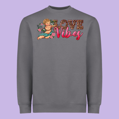 Love Vibes Cupid Heavyweight Sweatshirt Designed By Ranaportraitstore