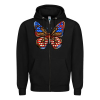 Black 4th of july butterfly Zipper Hoodie - BundleAndBundleShop