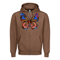Chestnut 4th of july butterfly Zipper Hoodie - BundleAndBundleShop