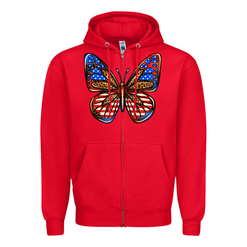 4th Of July Butterfly Zipper Hoodie by BundleAndBundleShop | Teevron