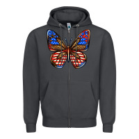 Smoke 4th of july butterfly Zipper Hoodie - BundleAndBundleShop