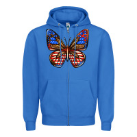 True Royal 4th of july butterfly Zipper Hoodie - BundleAndBundleShop