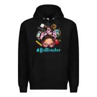 Black Best Teacher Messy Bun Bbs Premium Hoodie - BundleAndBundleShop