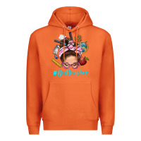 Carrot Best Teacher Messy Bun Bbs Premium Hoodie - BundleAndBundleShop