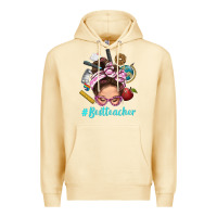 Pina Colada Best Teacher Messy Bun Bbs Premium Hoodie - BundleAndBundleShop
