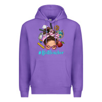 Purple Best Teacher Messy Bun Bbs Premium Hoodie - BundleAndBundleShop