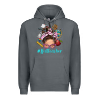 Rock Best Teacher Messy Bun Bbs Premium Hoodie - BundleAndBundleShop