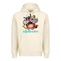Tofu Best Teacher Messy Bun Bbs Premium Hoodie - BundleAndBundleShop