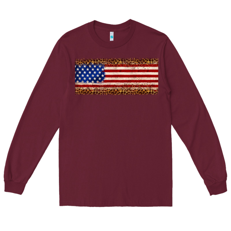 Usa Flag Leopard Long Sleeve Tee by JahusDesignShop | Teevron