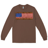 Chestnut usa flag leopard Long Sleeve Tee - JahusDesignShop