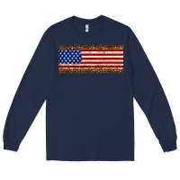 Navy usa flag leopard Long Sleeve Tee - JahusDesignShop