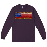 Plum usa flag leopard Long Sleeve Tee - JahusDesignShop