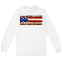 White usa flag leopard Long Sleeve Tee - JahusDesignShop