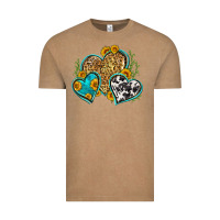 Vintage Coffee leopard cowhide hearts Vintage Tee - Zillion Design Studio