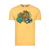 Vintage Mustard leopard cowhide hearts Vintage Tee - Zillion Design Studio