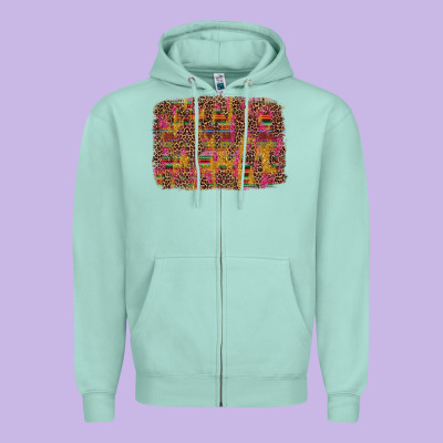 Cinco De Mayo Leopard Glitter Zipper Hoodie Designed By Artiststas