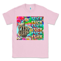 Bubblegum Pink fuck everything skeletons Classic Tee - AdoDesignShop